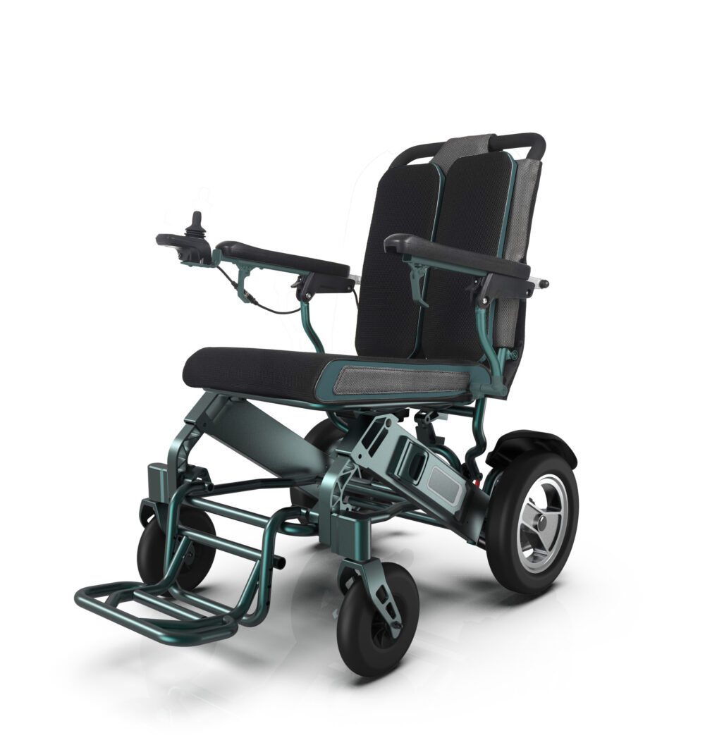 Passionspot Lightweight Folding Electric Wheelchair - Forest Green